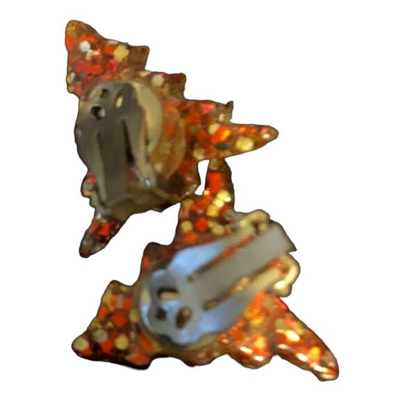 Vintage Christmas Tree Clip Earrings - Picture 2 of 2